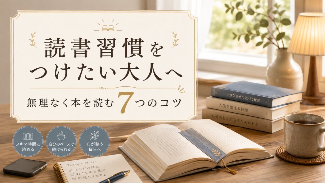 読書習慣をつけたい大人へ｜無理なく本を読む7つのコツ